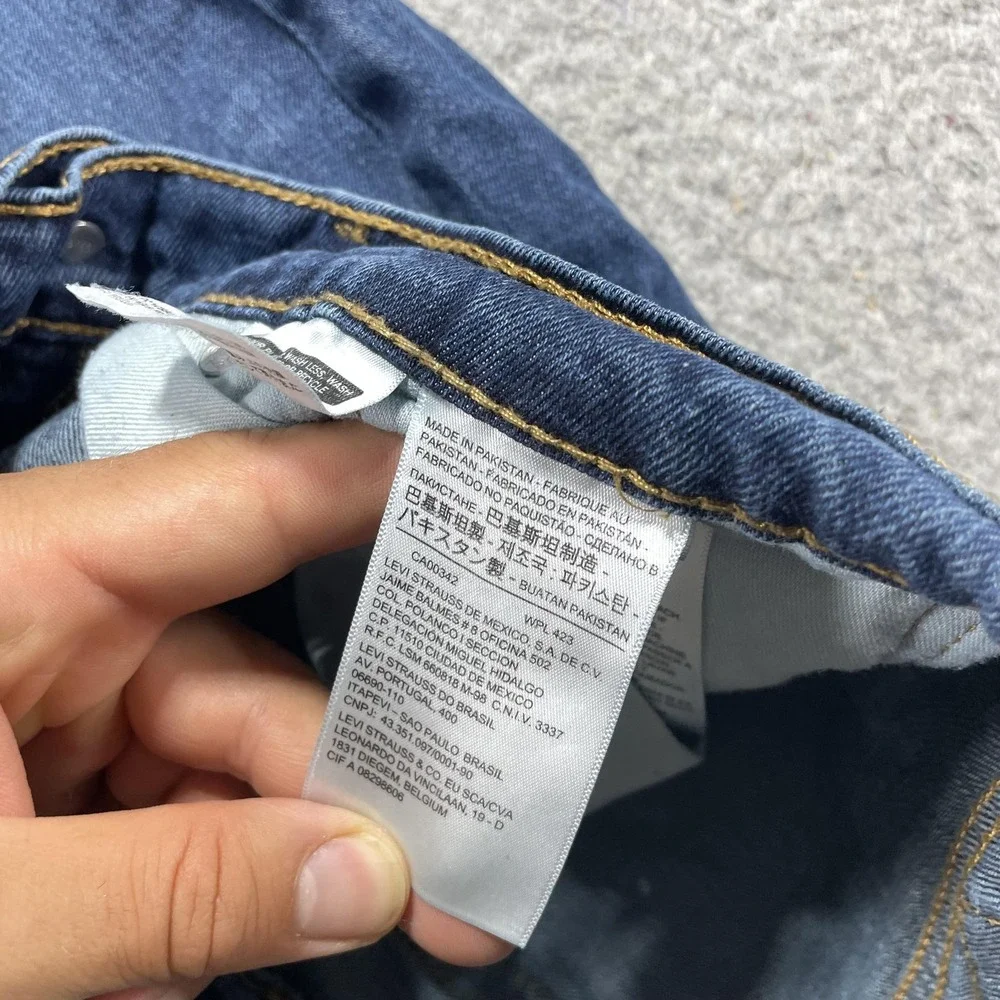 Levis 511 Jeans Mens 34x32 Blue Medium Wash Slim Straight Stretch Denim Pants